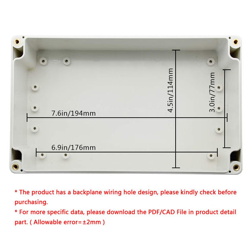 LeMotech IP65 Electrical Enclosure Box, Dustproof Waterproof Junction Box, Grey with Clear Cover, 7.9 x 4.7 x 4.4 inch