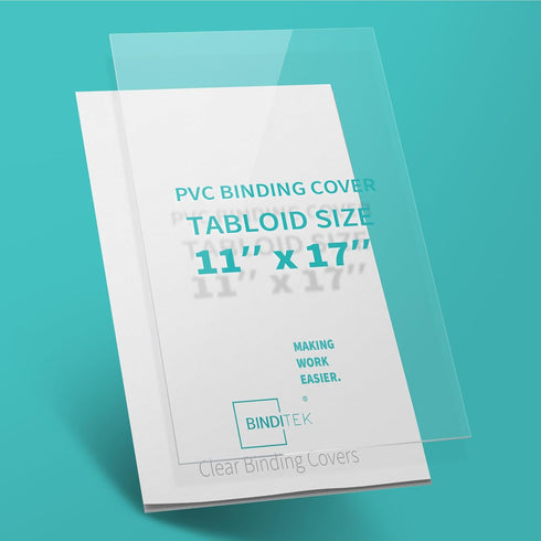 Binditek 50 Pack 8 Mil PVC Binding Presentation Covers, Clear Binding Front Covers for 11 x 17 Inches Report Cover