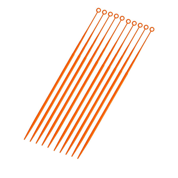 Biologix 100Pcs 10ul Disposable Inoculating Loop, Gamma Sterile Plastic Sampling Rod, Orange Polypropylene Inoculation