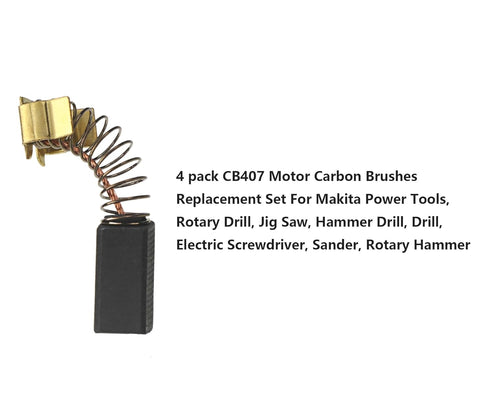 4 Pack CB407 Motor Carbon Brushes Replacement Set for Makita Power Tools, Rotary Drill, Jig Saw & More