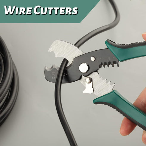 SPEEDWOX 7 Inches Wire Strippers Cutter Pliers Multi-Function Hand Tool for Cable Cutting and Precision Stripping