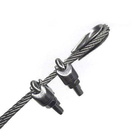 24PCS M4 5/32 Inches Stainless Steel Wire Rope Cable Clip Clamp