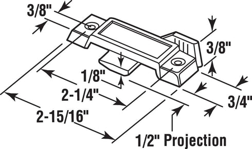 Prime-Line F 2592 Sash Lock, 1/2 In. Latch Projection, Fits Metal Sliding Windows, Diecast Zinc, Painted White, (Single Pack) by PRIME-LINE