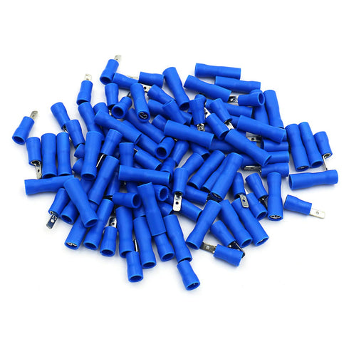 Baomain 0.11" Female & Male Spade Connectors - 16-14 AWG Fully Insulated Crimp Terminals Quick Disconnect Electrical
