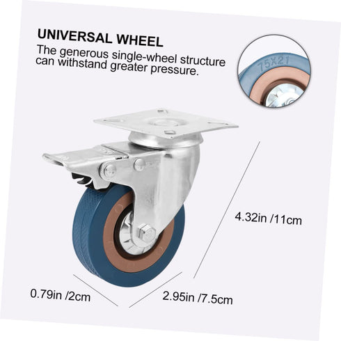 Industrial PVC Rolling Caster Wheels - Swivel & Locking for Storage