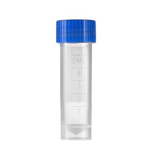 Eowpower 50pcs 5ml Plastic Graduated Vial Storage Test Tubes with Screw Caps