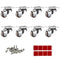 Mini Caster Wheels 0.5 Inch Low Profile Rubber Tiny Swivel Casters for Small Appliances, 8 Pack