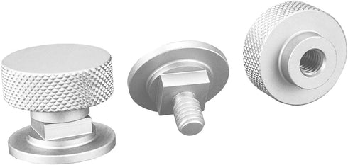 3mirrors Welding Hood (Pipeliner) Helmet Fasteners Headgear Replacement Parts Accessories Screws Flip Hood Aluminum - 1 Pair (Silver Anodized Knurled)