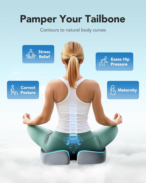 Tailbone HUANUO Seat Cushion for Office Chair, Extra Large Memory Foam Cushion for Office Chair,Car & Wheelchair