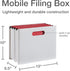 Pendaflex Mobile File Box with Handles, Easy Set Up, Collapse Down and Store Away, 13" W x 10" H x 6.5" D, Holds Letter Size Files, White (126119)