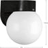 1-Light Progress Lighting Polycarbonate Outdoor White Acrylic Shade Modern Outdoor Wall Light Textured Black