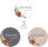 Indie Autumn Floral Thank You Labels - 250 Fall Flower Stickers, 1.5" Round Stickers with 3 Beautiful Designs