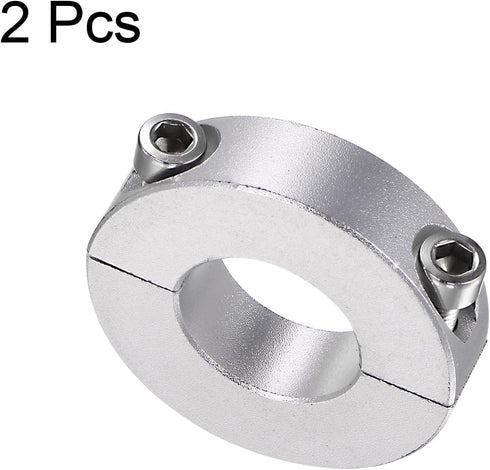 HARFINGTON 2pcs Double Split Shaft Collar for 22mm Shaft, Set Screw Clamp-On Collars, 45mm OD, 12mm Width