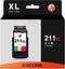 COCCINK 211XL Ink Cartridge for Canon Pixma MP230 MP240 MP250 (1 Color) for Canon 211 XL CL-211 Printer