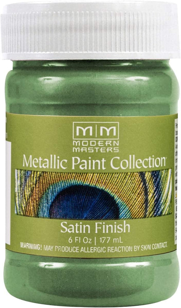 Modern Masters ME434 Mystical Green Metallic Paint, 6 oz, Water-Based Decorative