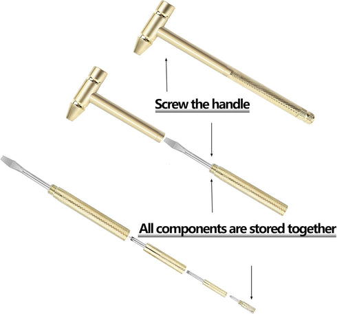 LANDIBO 6-in-1 Hammer Hammer Micro Mini Multifunctional Anti-Corrosion and Anti-Rust Copper and Screwdriver Hand Tool