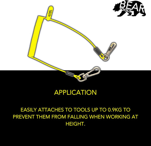 Coil Tool Lanyard by BearTOOLS, Max Load 2lbs, Ultra-Compact Design for Safety of Lightweight Hand Tools