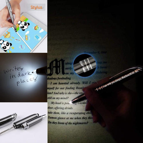 Personalized Engraved Pens, Catholic Faith Bible Verse Gifts for Men Women, Pastor Appreciation