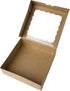 ONE MORE 10inch Natural Kraft Bakery Pie Boxes with PVC Windows, Large Cookie Box 10x10x2.5inch, 12 Pack (Brown)