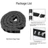 R18 Black Plastic Cable Wire Carrier Drag Chain, 10mm x 15mm, 1M Length for CNC with End Connectors