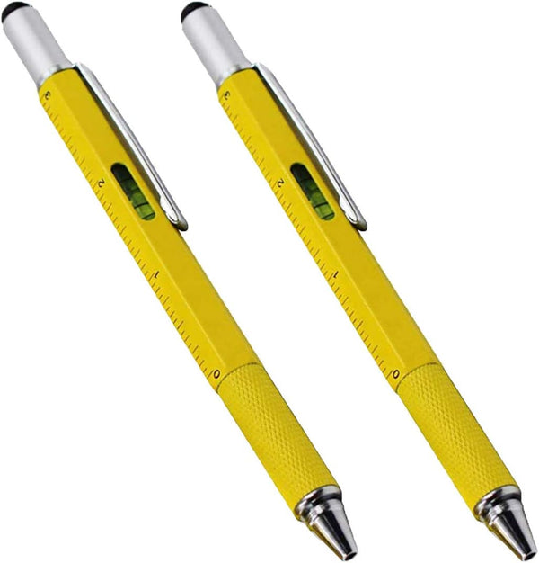 Multi-word 6 in 1 Multi Function Tool Ballpoint Pen - with Ballpoint, Ruler, Screwdriver, Flat Head, Touch-Screen Pen,