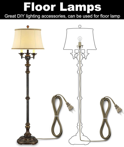 Qc Lamp Making Kit - Lamp Parts for Repair, Replacement, or Rewire Table and Floor Lamps, 3 Way Socket, 12 Foot