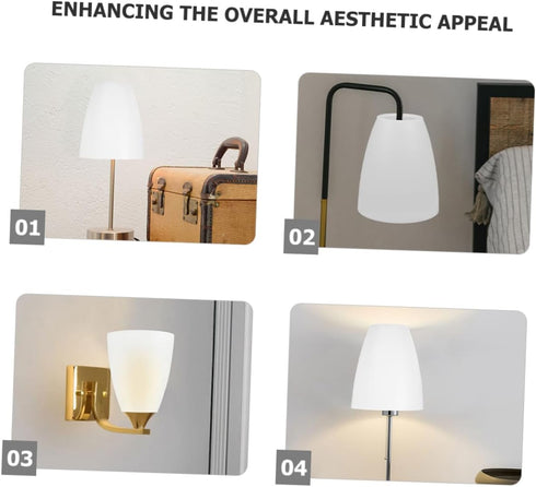 3Pcs 32MM VILLCASE White Plastic Lamp Shade for Floor Lamps Bell Shape Replacement Lampshade Home Decor Lighting