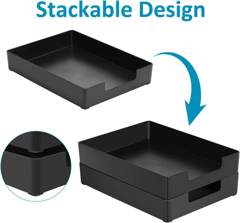 Stackable Letter Tray Paper Organizer, A4 Size Desk Organizer for Letter Paper, Plastic Holder for Office