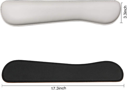 RICHEN White Ergonomic PU Leather Keyboard Wrist Rest and Mouse Pad Set, Comfortable Memory Foam for Office and Gaming