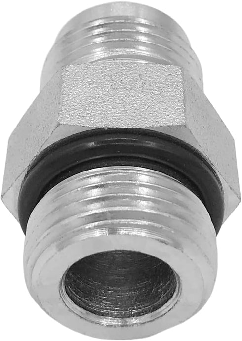 (2-PACK) 6400-06-06-O Hydraulic Adapter Fitting 9/16"-18UNF Male O-Ring Boss × 9/16"-18UNF Male JIC