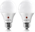 LUXRITE A19 LED Dusk to Dawn Light Bulbs Outdoor Lighting, 60 Watt