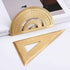 1 Piece Gold Brass Retro Semicircle Protractor, Copper Ruler Angle Measure Tool for Math Gift