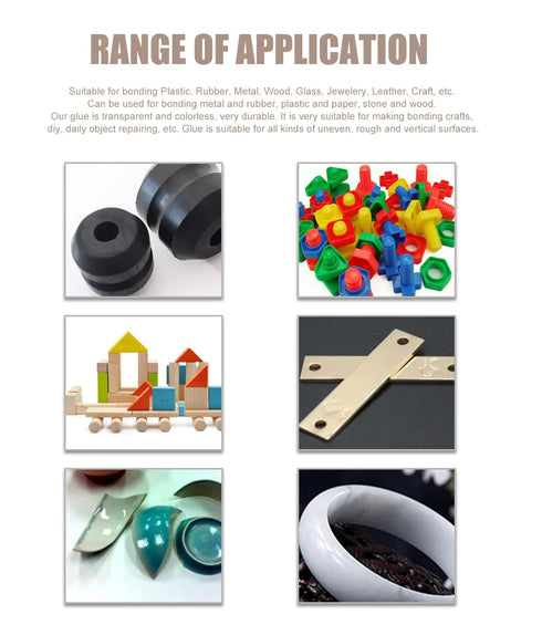 Super Glue for Plastic, Instant Strength Adhesive for Model, Acrylic, PVC, Vinyl, ABS, PBT, PS, PA, PC, PM, MA, Nylon