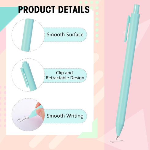 Teling 100 Pcs Ballpoint Pens, Retractable Comfortable Writing Pens in Medium Point 1.0 mm for Office Supplies