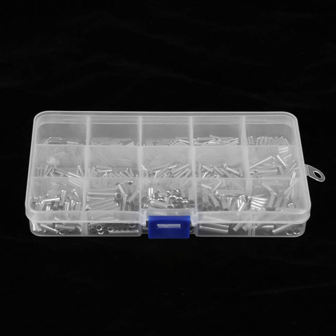 700Pcs 14 Values Non-Insulated Ferrule Copper Terminals Assortment Kit for Wire Cable with Storage Box