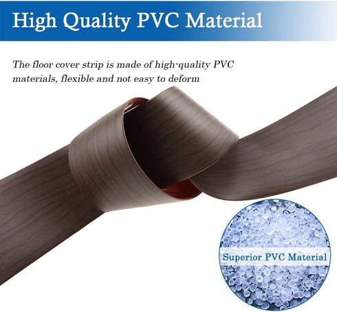 2" (5cm, 20Ft, Floor Transition Strip Self Adhesive Floor Cover Strips Laminate Wide Vinyl Flat Divider Transitions