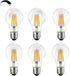 Dimmable E26 LED Light Bulbs, 40 Watt Equivalent, Warm White 2700K, Classic Clear Glass A19, Pack of 6