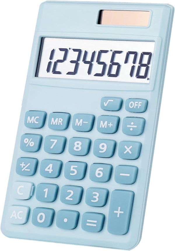 Basic Calculator, Cute Pocket Size Mini Desktop Calculators for School, Office, Home (Light Blue)