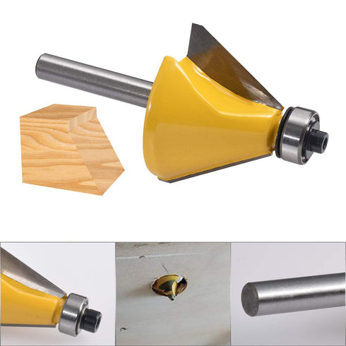 30 1/4 Inch (1/4" 30 KATUR Degree Chamfer and Bevel Edging Router Bit, Carbide Tipped Chamfer Router Bit with Shank