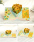Generic 3D Sunflower Pop Up Card + Crochet Flower Keychain - Mother's Day Pop Up Gift Card for Mom, Grandma, Wife