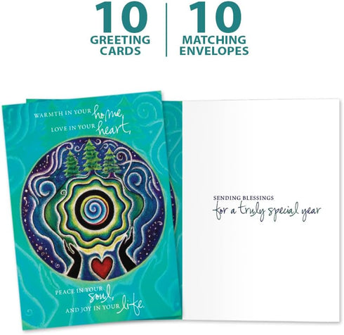 Tree-Free Greetings Holiday Note Cards and Envelopes, Winter Card Set, 5 x 7 Inch, 10 Cards
