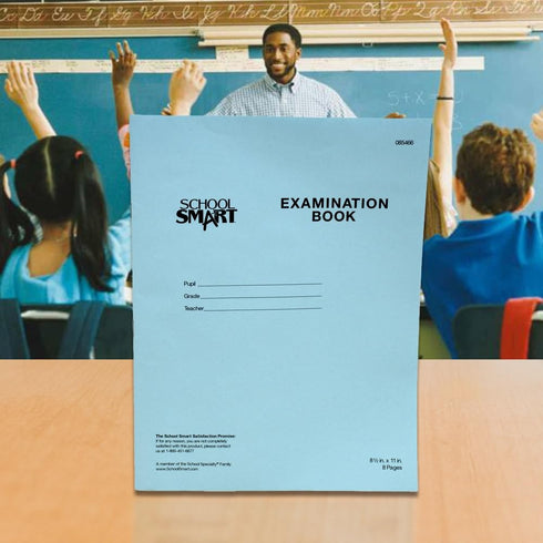 School Smart Examination Blue Book with 8 Pages, 8-1/2 x 11 Inches, Pack of 100