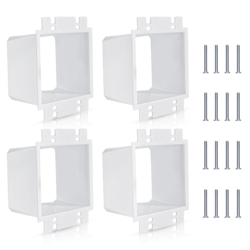 4pcs BE2-4 (2 Gang) Electrical Outlet Box Extender with 16pcs Screws, Heavy Duty Plastic Unit Receptacle Extender
