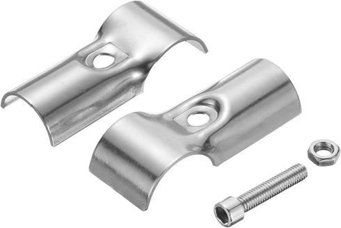 4Pcs 180 2 1"/1.1" uxcell Degree Structural Pipe Connectors Way End Rails Clamp with Wrench Stainless Steel Corner Pipe