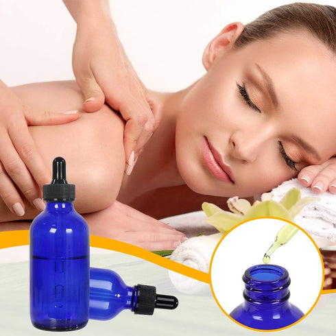 CycleMore 16 Pack (120 ml) 4 oz Blue Glass Boston Bottles with Glass Eye Droppers, Ideal for Essential Oils & Lab
