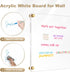 Large Clear Acrylic Dry Erase Board, 24" X 16" Non-Magnetic Frameless White Board for Wall, Includes 2 Markers