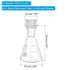 PATIKIL Erlenmeyer Flask, 2 Set 150ml 5.1oz Narrow Mouth Graduated Flasks with Silicone Stopper Borosilicate Glass Flasks with Printed Graduation for Lab Experiment Chemistry Science