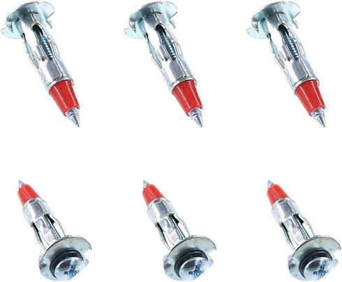 Glarks 60Pcs Heavy Duty Zinc Plated Steel Molly Bolt Drive Wall Anchor Screws Set, 1/8 inch 35MM (1/8SDx35MM)