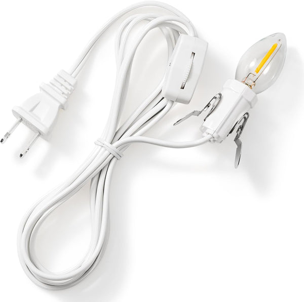 SIXZOONM UL Listed 6 FT C7 Accessory Cord with C7 Led Light Bulb,
