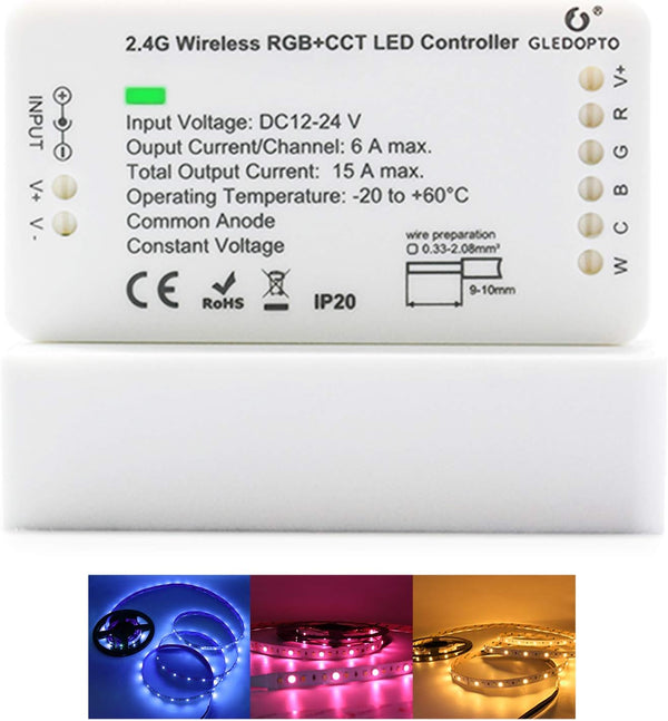GLEDOPTO ZigBee 3.0 LED Strip Controller RGB+CCT Mix Dimmable Compatible with SmartThings Amazon